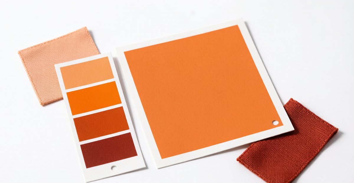 Pantone color swatches and fabric dye samples for apparel color matching