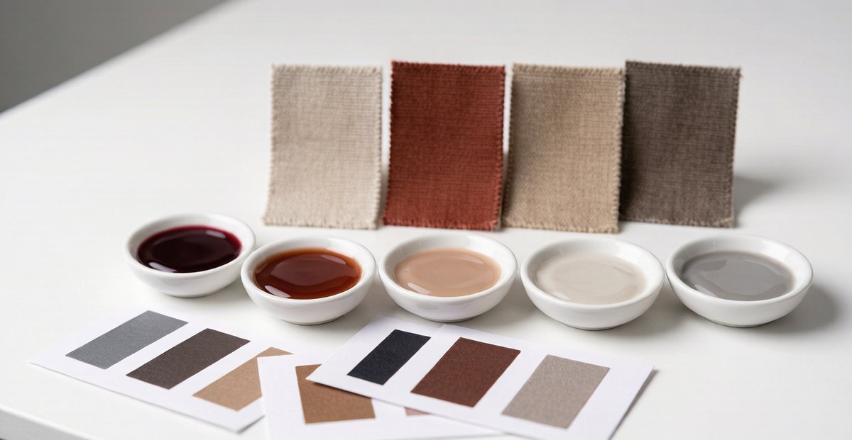 Lab dip samples showing fabric color variations for approval process