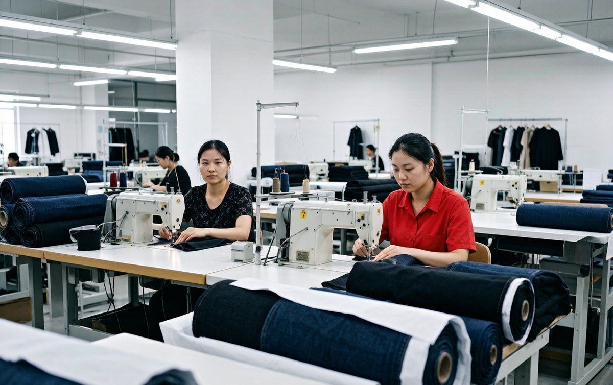Chinese garment factory pants production line