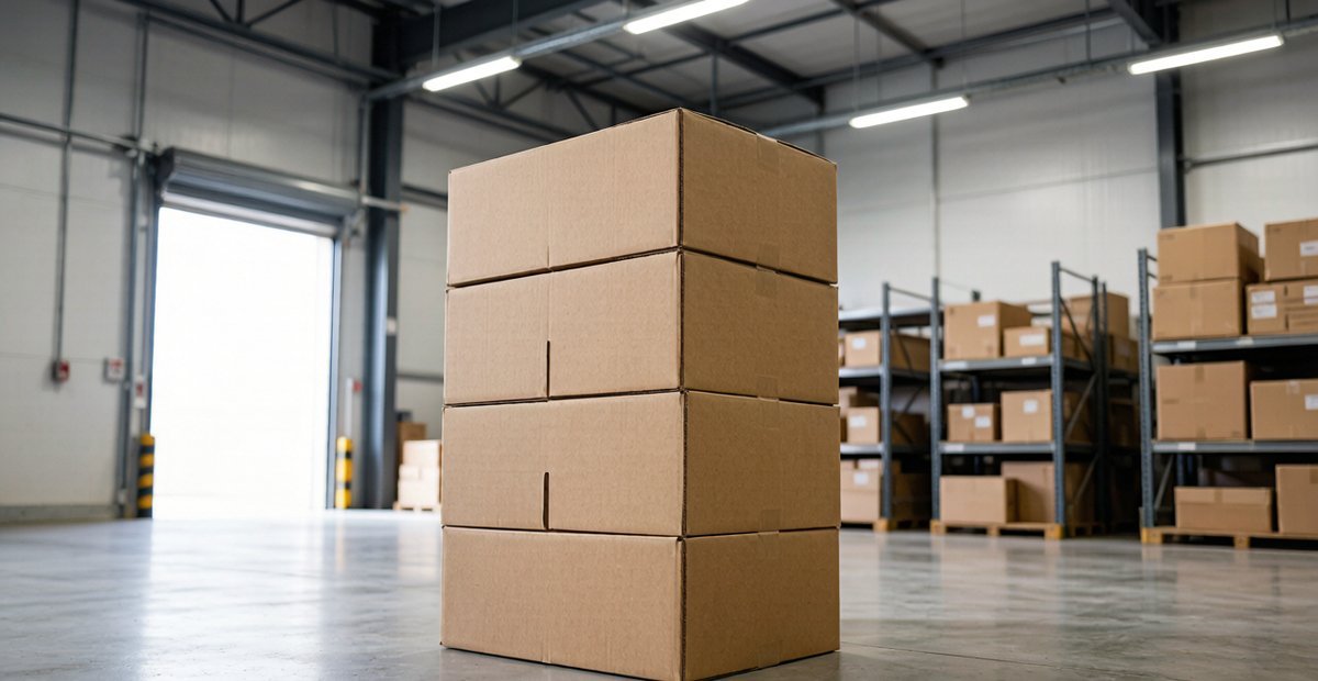 Plain brown cardboard boxes for apparel shipping without brand logos