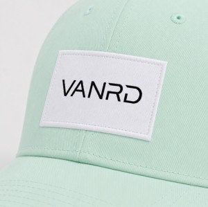 Custom Embroidered Baseball Cap With Red & Blue Logo Patch