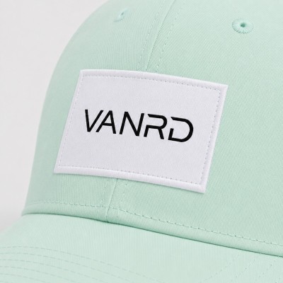 Custom Embroidered Baseball Cap With Red & Blue Logo Patch
