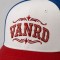 Custom White Trucker Hat With Orange Logo & Mesh Back