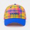 Custom White Baseball Cap With Blue & Green Logo Embroidery