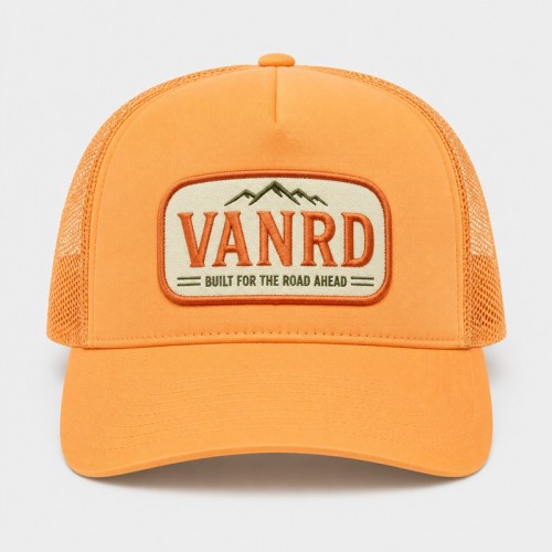 Custom Black Trucker Hat With Yellow Logo & Mesh Back