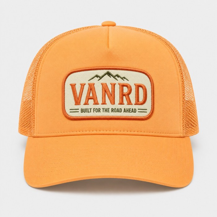 Custom Black Trucker Hat With Yellow Logo & Mesh Back
