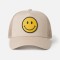 Custom Khaki Trucker Hat With Green & Yellow Logo Print