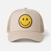 Custom Khaki Trucker Hat With Green & Yellow Logo Print