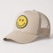 Custom Khaki Trucker Hat With Green & Yellow Logo Print