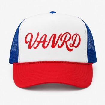 Custom Black Trucker Hat With White Logo & Mesh Back