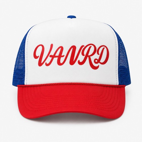 Custom Black Trucker Hat With White Logo & Mesh Back