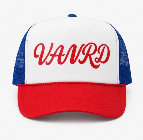 Custom Black Trucker Hat With White Logo & Mesh Back