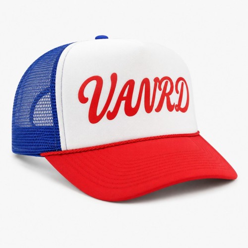 Custom Black Trucker Hat With White Logo & Mesh Back