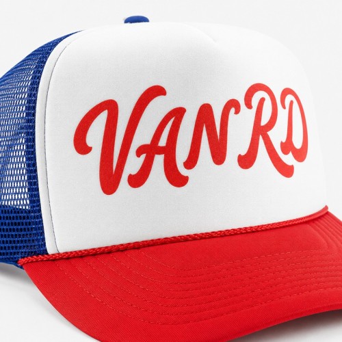 Custom Black Trucker Hat With White Logo & Mesh Back