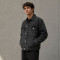Custom Black Acid Wash Denim Trucker Jacket