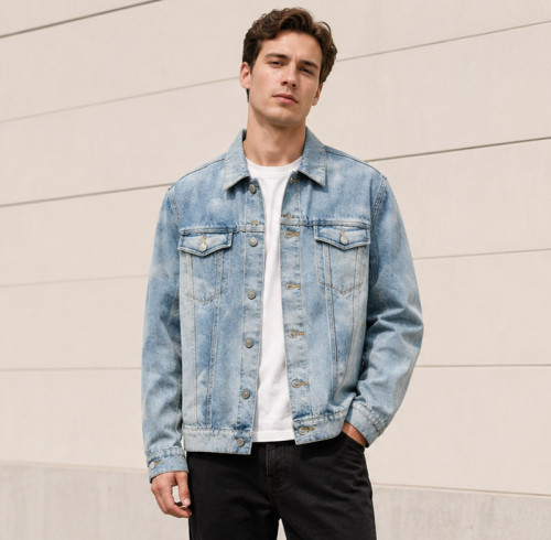 Custom Light Wash Denim Trucker Jacket