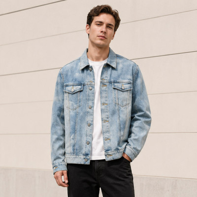 Custom Light Wash Denim Trucker Jacket