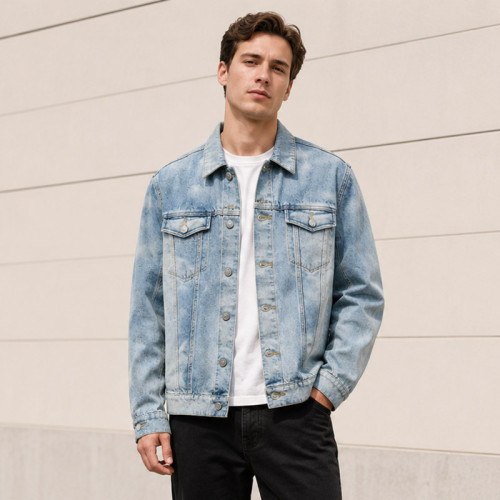 Custom Light Wash Denim Trucker Jacket
