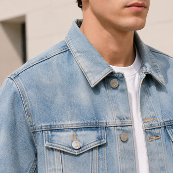 Custom Light Wash Denim Trucker Jacket