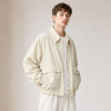 Custom Ivory Bomber Jacket With Elastic Hem