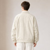 Custom Ivory Bomber Jacket With Elastic Hem