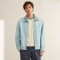Custom Sky Blue Coach Jacket With Snap Front