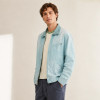 Custom Sky Blue Coach Jacket With Snap Front