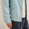 Custom Sky Blue Coach Jacket With Snap Front