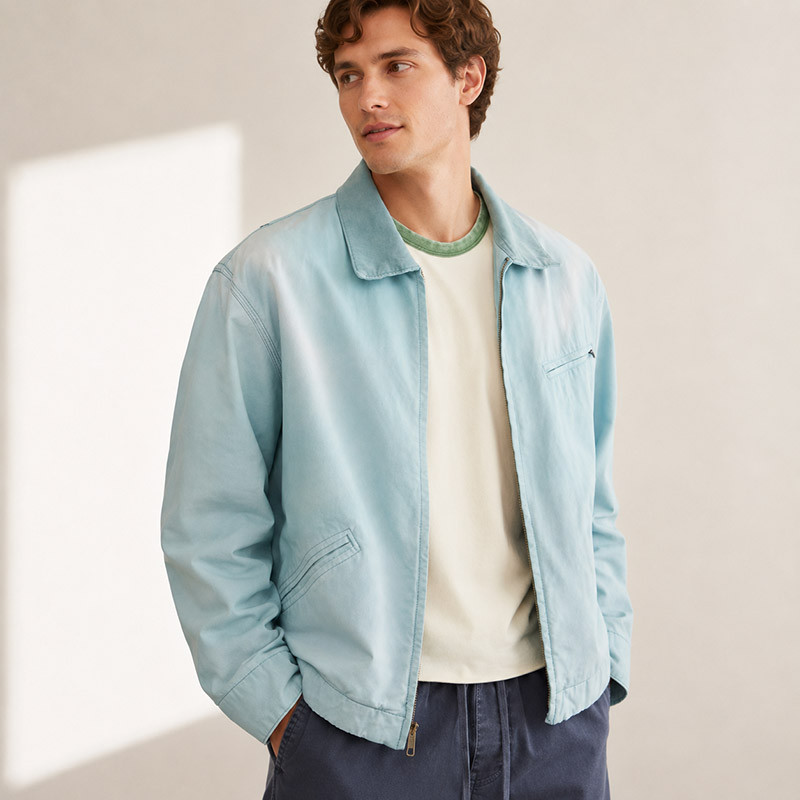 Custom Sky Blue Coach Jacket