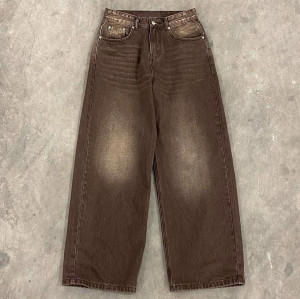 Custom Vintage Green Wash Baggy Fit Jeans