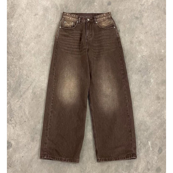 Custom Vintage Green Wash Baggy Fit Jeans