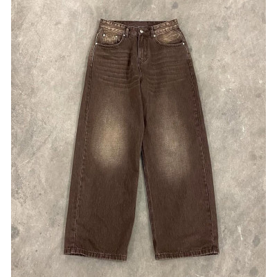 Custom Vintage Green Wash Baggy Fit Jeans