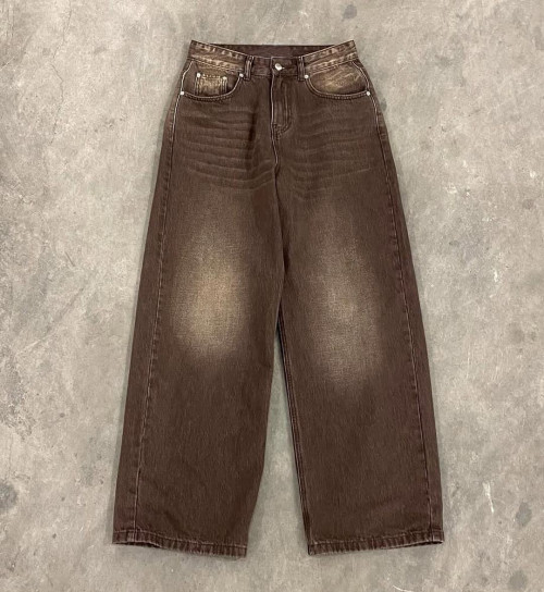 Custom Vintage Green Wash Baggy Fit Jeans