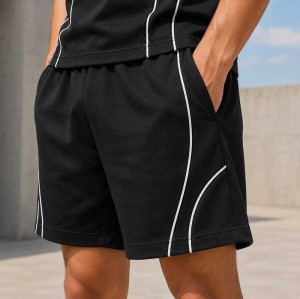 Custom Contrast Logo Tee And Shorts Set