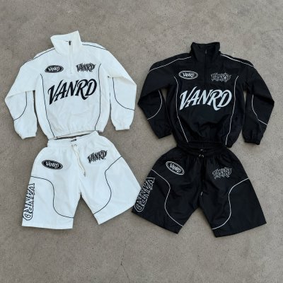 Custom Contrast Logo Nylon Tracksuit Set
