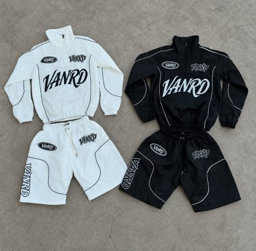 Custom Contrast Logo Nylon Tracksuit Set
