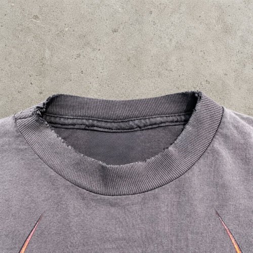 Custom Vintage Wash Flame Graphic Long Sleeve Tee