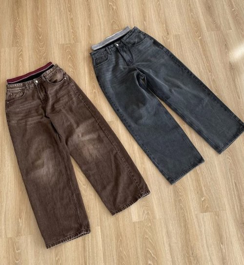 Custom Vintage Green Wash Baggy Fit Jeans
