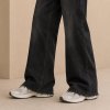 Custom Black Wash Distressed Straight Leg Jeans