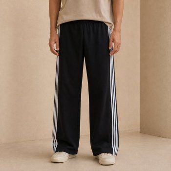 Custom Striped Track Pants With Logo Embroidery