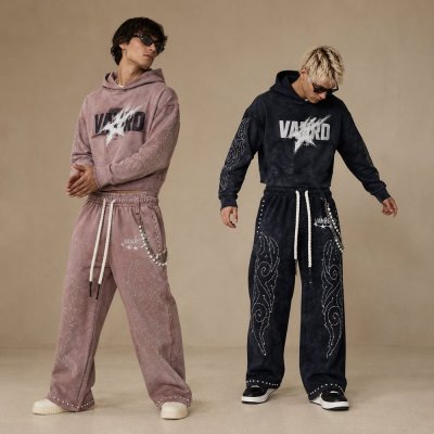 Custom Velour Rhinestone Tracksuit Set