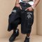 Custom Contrast Logo Denim Cargo Shorts