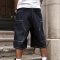 Custom Contrast Logo Denim Cargo Shorts