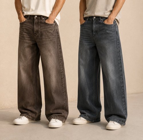 Custom Vintage Green Wash Baggy Fit Jeans
