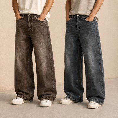 Custom Vintage Green Wash Baggy Fit Jeans