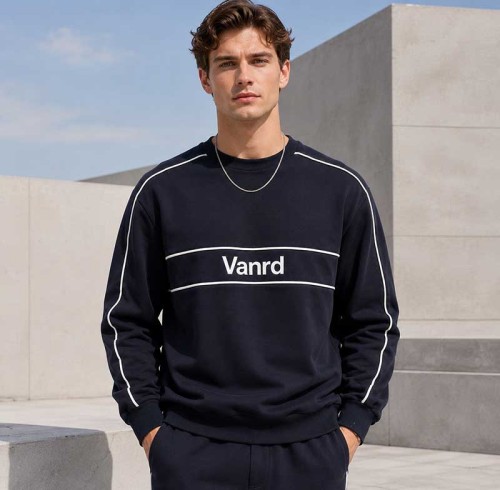 Custom Piping Crewneck Sweatshirt With Logo