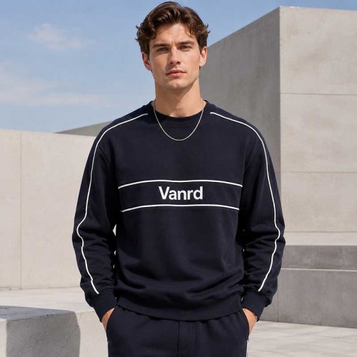 Custom Piping Crewneck Sweatshirt With Logo
