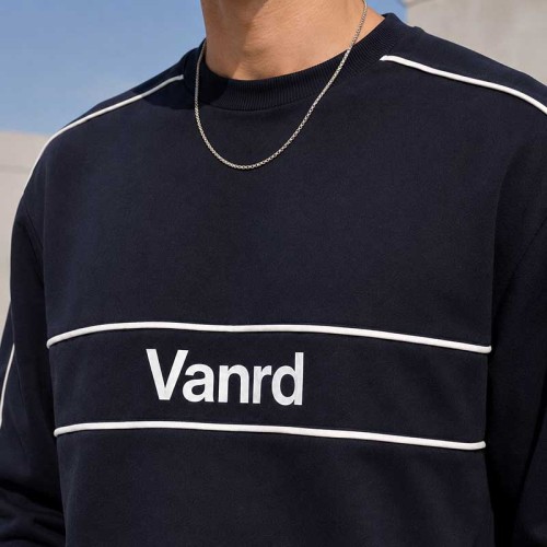 Custom Piping Crewneck Sweatshirt With Logo