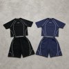 Custom Contrast Logo Tee And Shorts Set