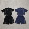 Custom Contrast Logo Tee And Shorts Set